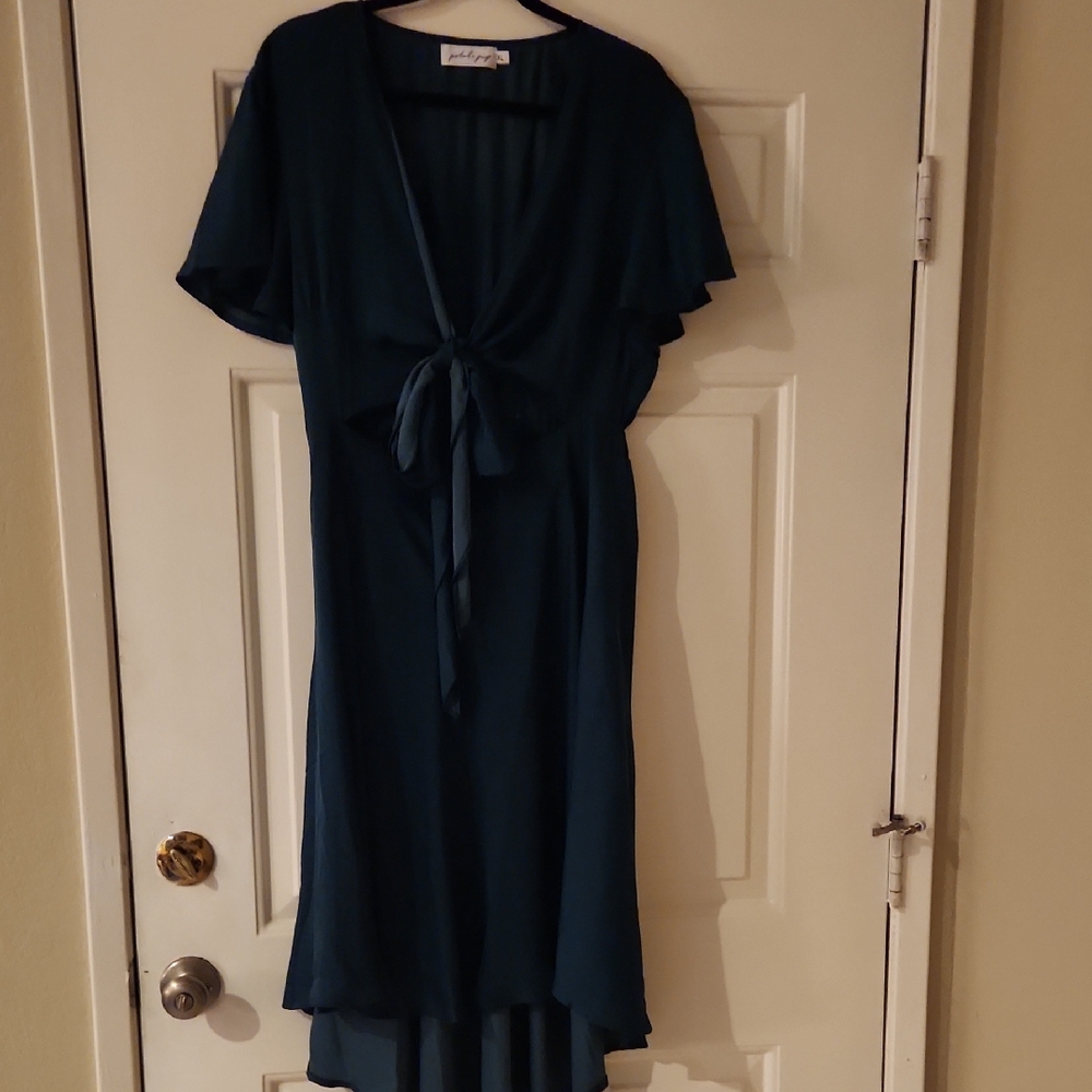 Petal & Pup Dark Teal High Low Dress